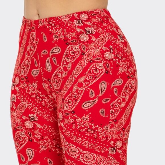 NEW Boho Bandana Printed Flared Long Pants Large - Picture 2 of 5